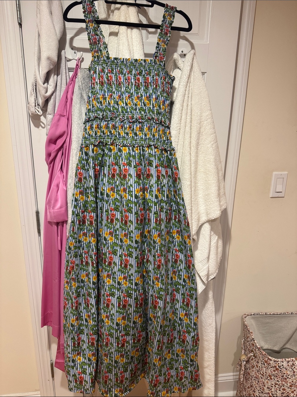 Hill House The Azalea Maxi Nap Dress Floral Stripe Size L - Picture 2 of 2